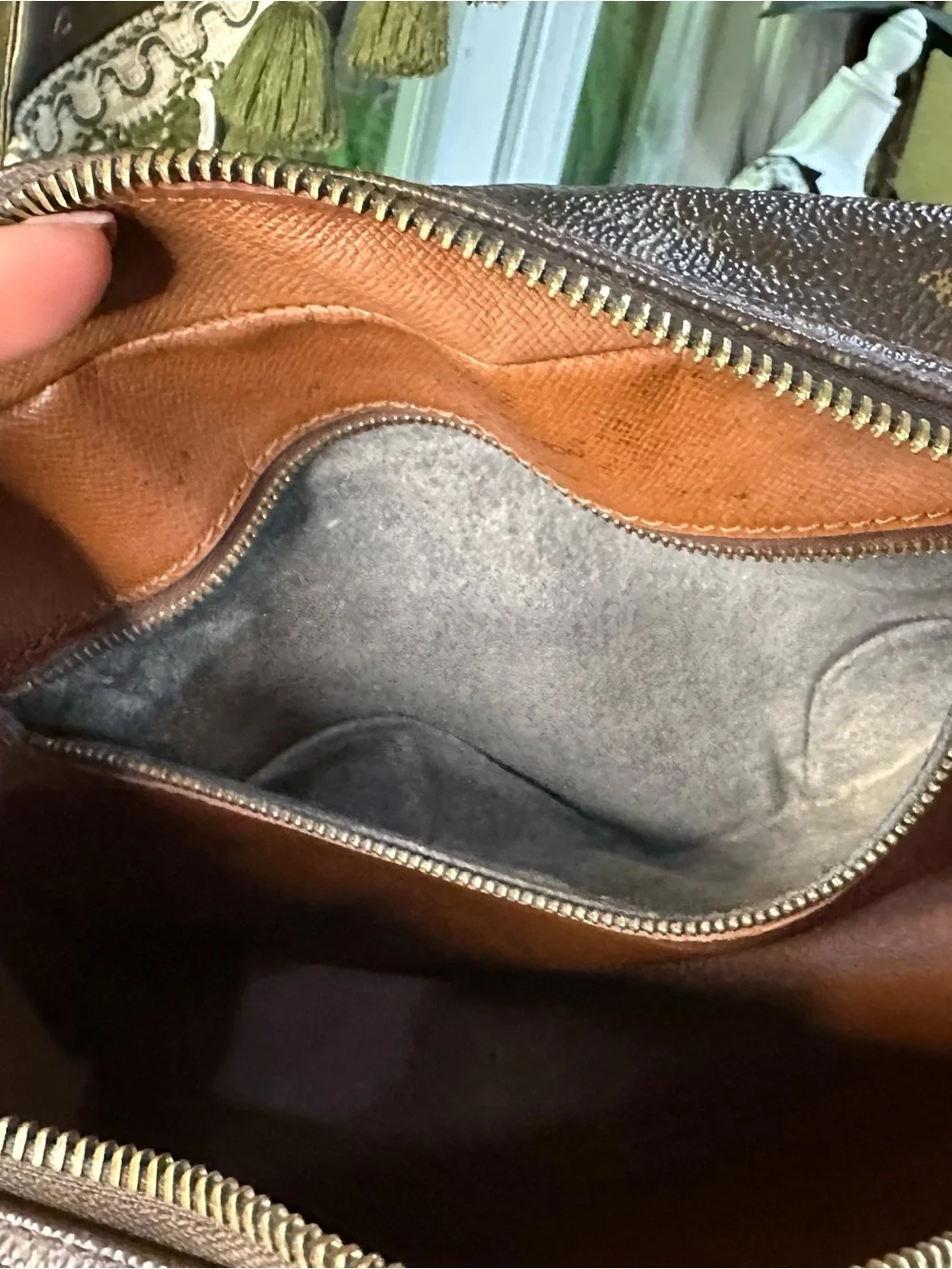 Louis Vuitton Brown Monogram Canvas Messenger Bag with Tan Accents